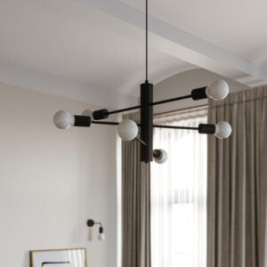 Modern 3-Light Black Chandelier | Industrial Steel Ceiling Light | Adjustable Loft Pendant