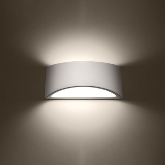 Vixen White Ceramic | Wall Lamp | Varnished Curved Wall Light | Elegant Interiors