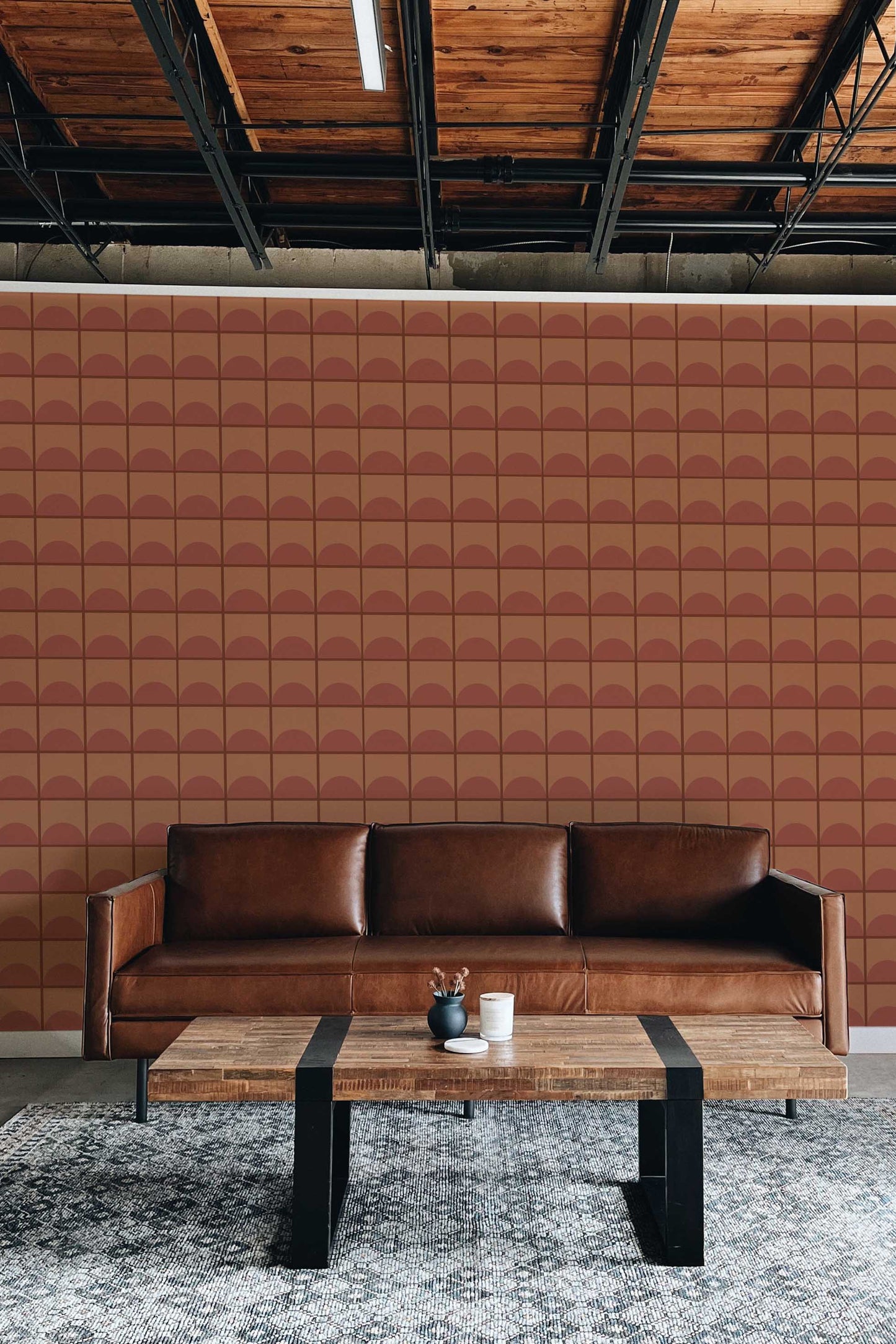 Copper Colour Mood Wallpaper | Modern Metallic Design | Luxury Industrial Wall Mural