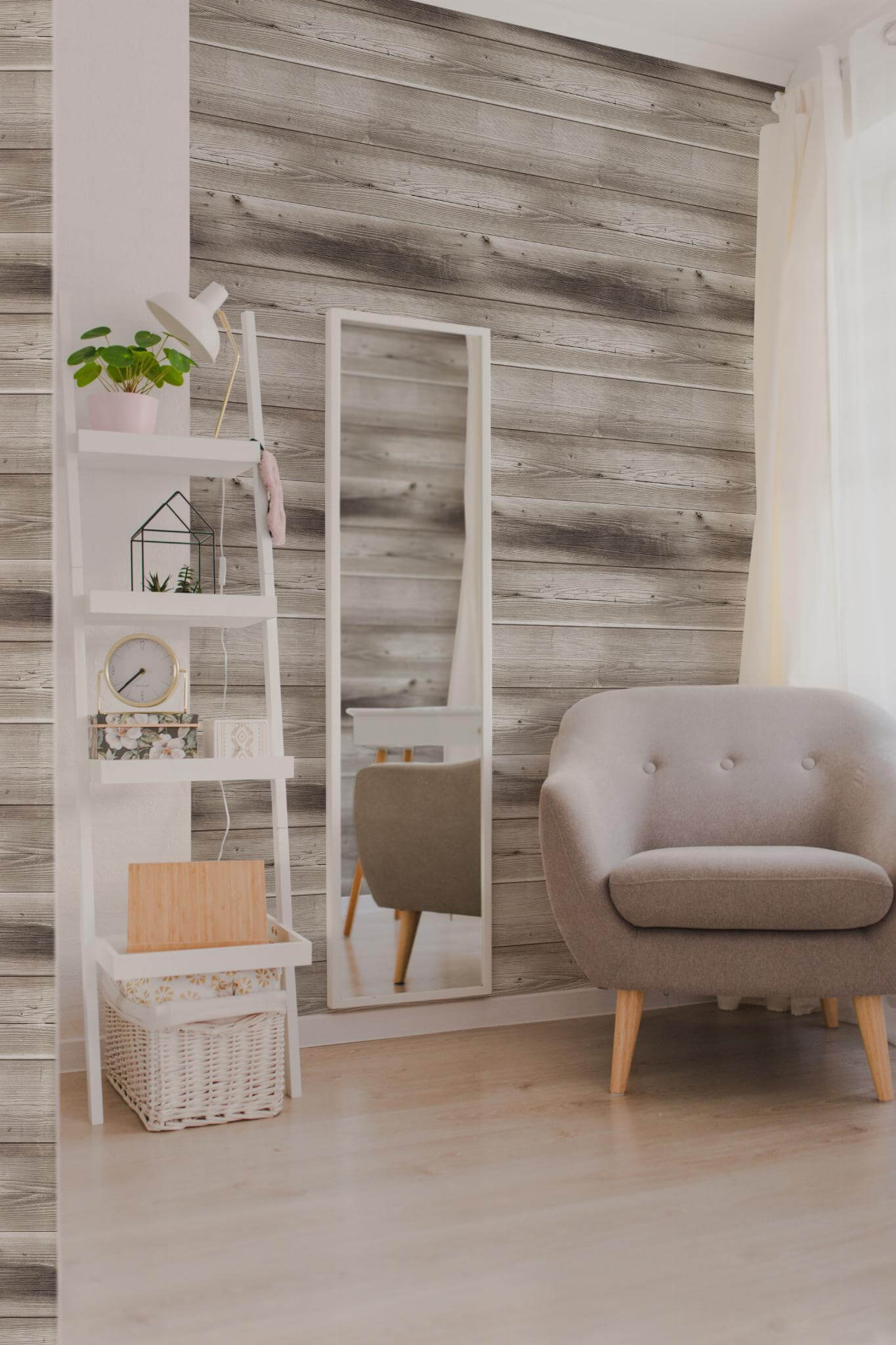 Rustic Wood Wallpaper | Natural Timber Texture | Modern Scandinavian Wall Mural