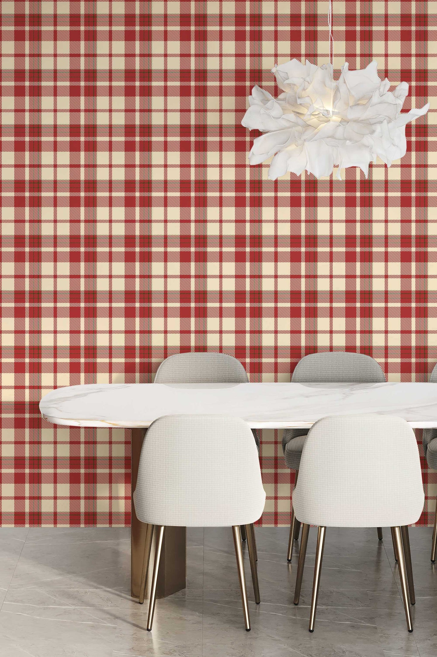 Rustic Plaid Wallpaper | Classic Tartan Pattern | Cozy Farmhouse & Cottage Wall Decor