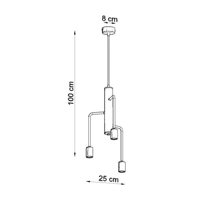 Modern 3-Light Black Chandelier | Industrial Steel Pendant | Minimalist Loft Ceiling Light