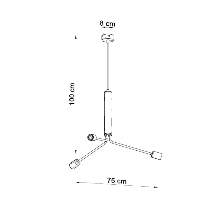 Modern 3-Light Black Chandelier | Industrial Steel Ceiling Light | Adjustable Loft Pendant