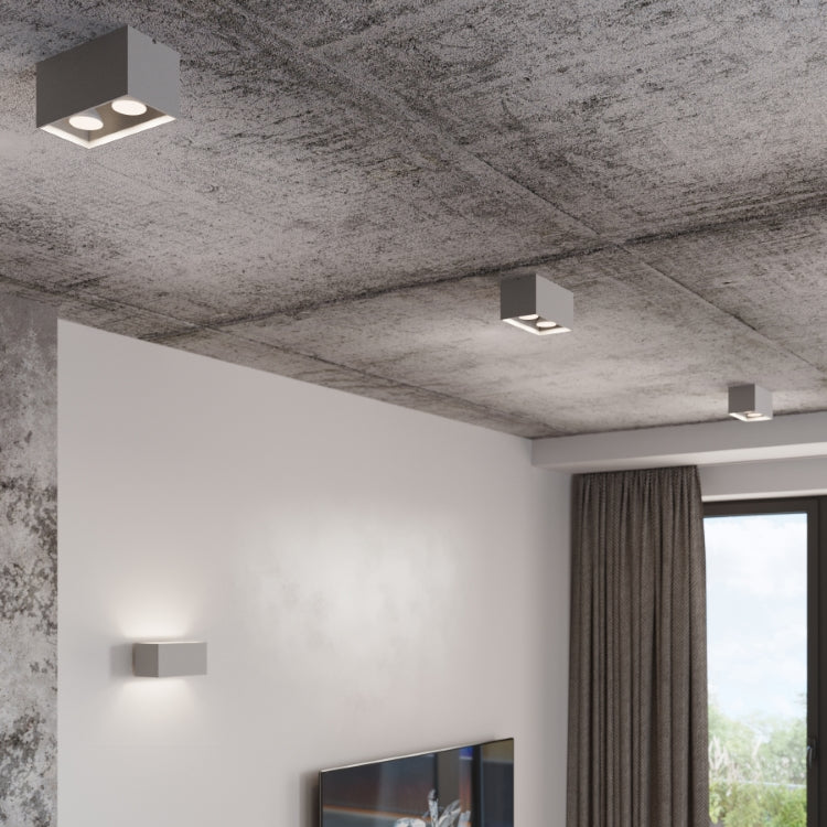 Quad Maxi | Black Ceiling Lamp | Modern Square Steel Light