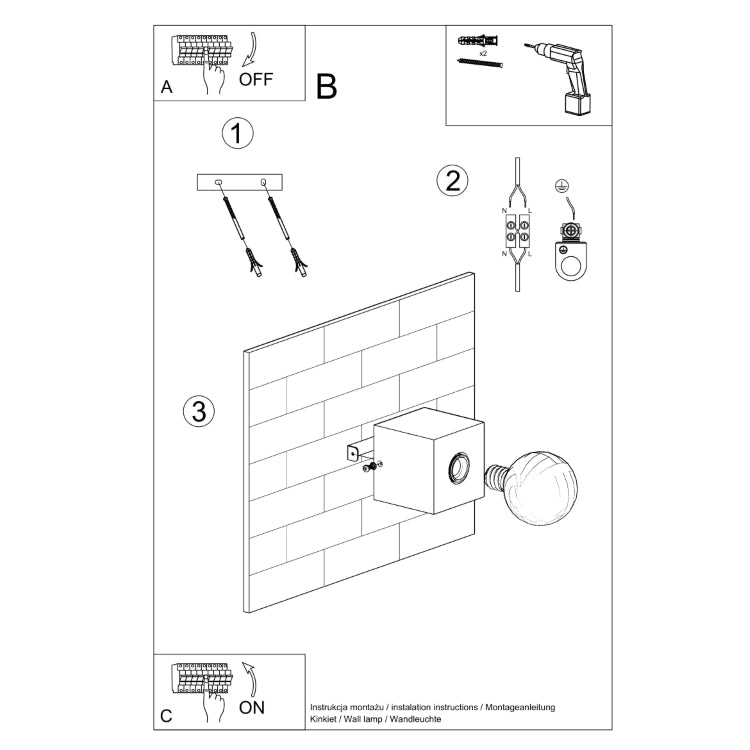 Ariz Concrete | Wall Lamp | Industrial Grey Cement Light | Modern Interiors