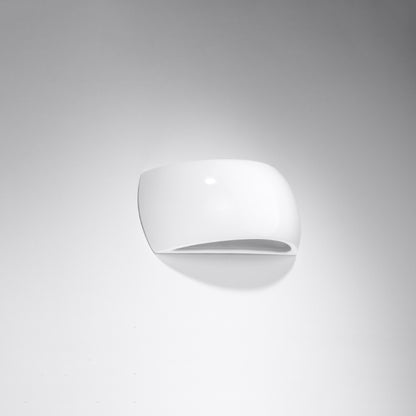 Pontius White Ceramic | Wall Lamp | Minimalist Varnished Light Fixture | Living Room