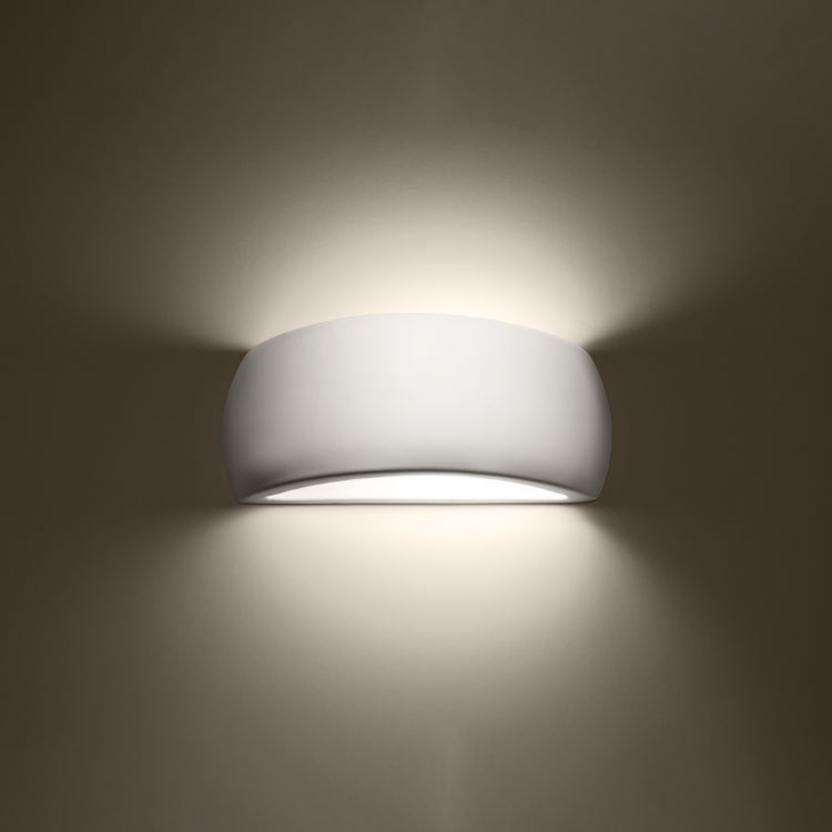 Pontius White Ceramic | Wall Lamp | Minimalist Varnished Light Fixture | Living Room