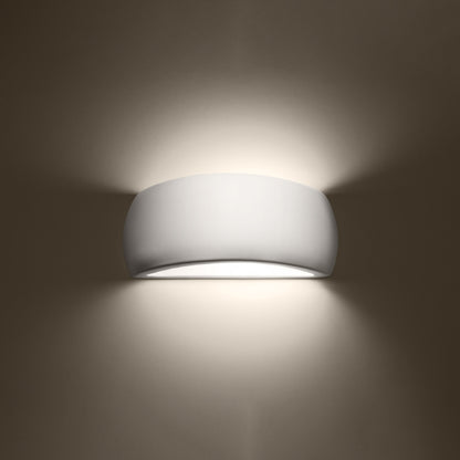 Pontius White Ceramic | Wall Lamp | Minimalist Varnished Light Fixture | Living Room