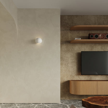 Globe White Ceramic | Wall Lamp | Round Modern Light Fixture | Bedroom & Hallway