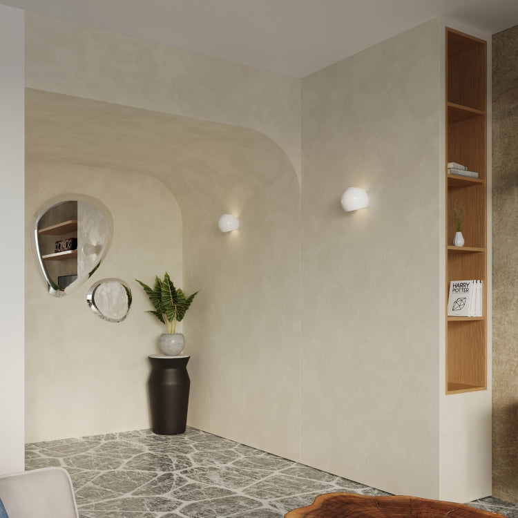 Globe White Ceramic | Wall Lamp | Round Modern Light Fixture | Bedroom & Hallway