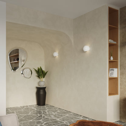 Globe White Ceramic | Wall Lamp | Round Modern Light Fixture | Bedroom & Hallway