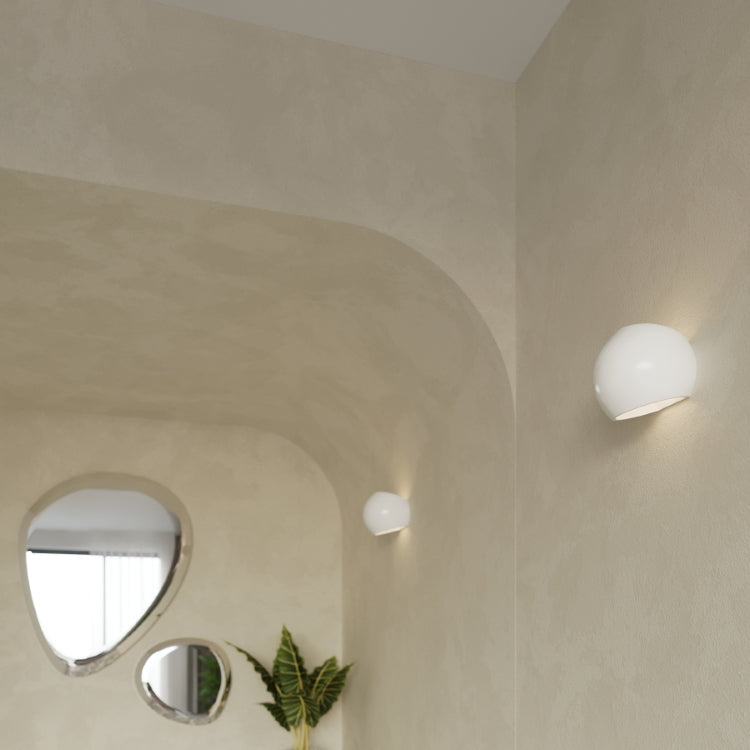 Globe White Ceramic | Wall Lamp | Round Modern Light Fixture | Bedroom & Hallway