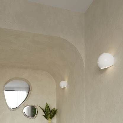 Globe White Ceramic | Wall Lamp | Round Modern Light Fixture | Bedroom & Hallway