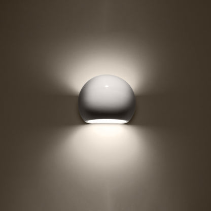 Globe White Ceramic | Wall Lamp | Round Modern Light Fixture | Bedroom & Hallway