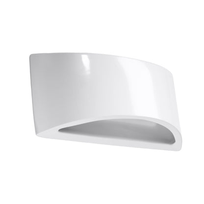 Vixen White Ceramic | Wall Lamp  | Varnished Curved Wall Light | Elegant Interiors