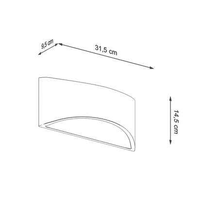 Vixen White Ceramic | Wall Lamp  | Varnished Curved Wall Light | Elegant Interiors