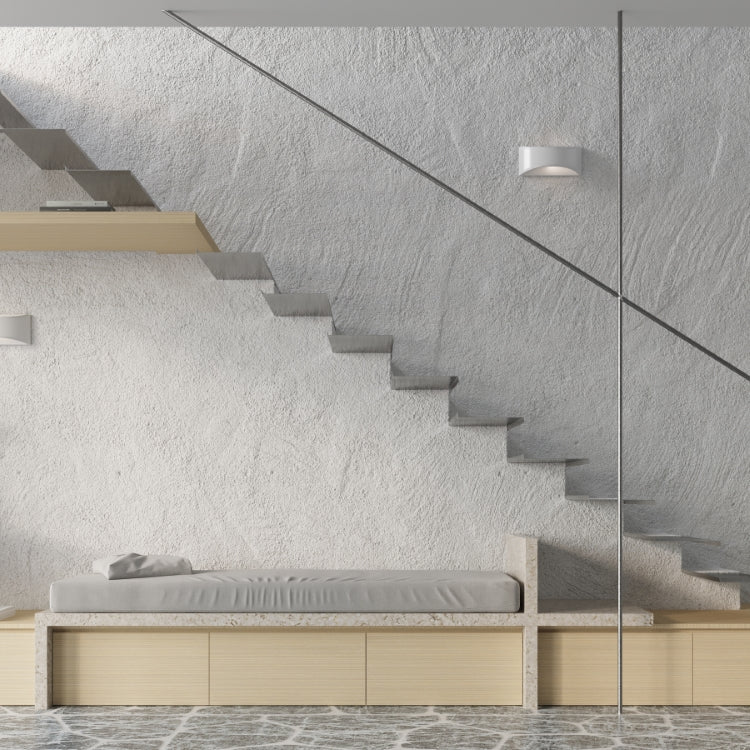 Vixen White Ceramic | Wall Lamp  | Varnished Curved Wall Light | Elegant Interiors