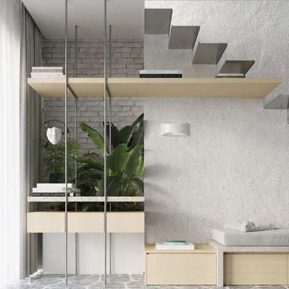 Vixen White Ceramic | Wall Lamp  | Varnished Curved Wall Light | Elegant Interiors