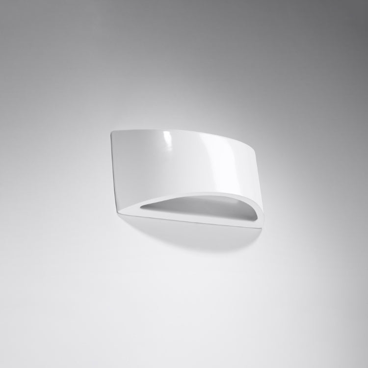 Vixen White Ceramic | Wall Lamp  | Varnished Curved Wall Light | Elegant Interiors