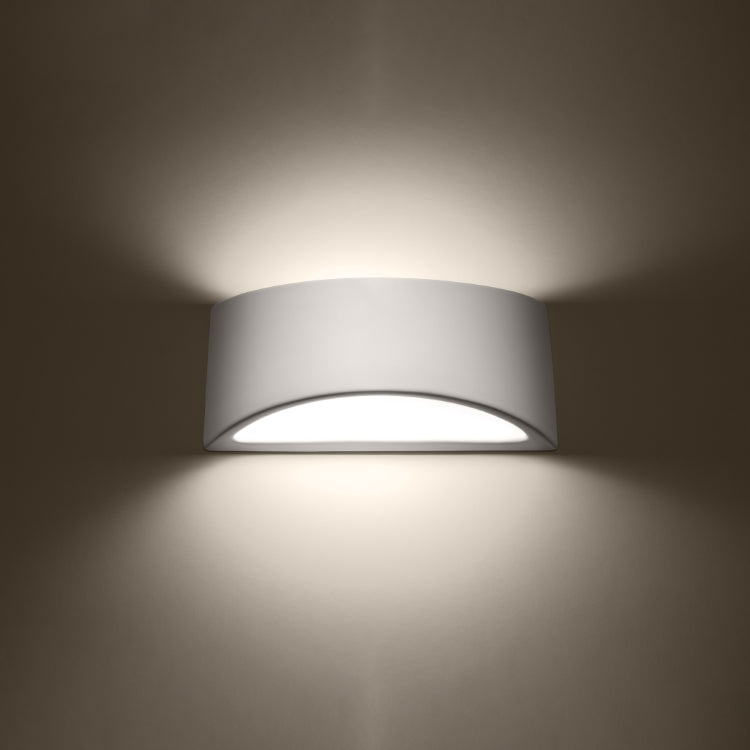 Vixen White Ceramic | Wall Lamp  | Varnished Curved Wall Light | Elegant Interiors