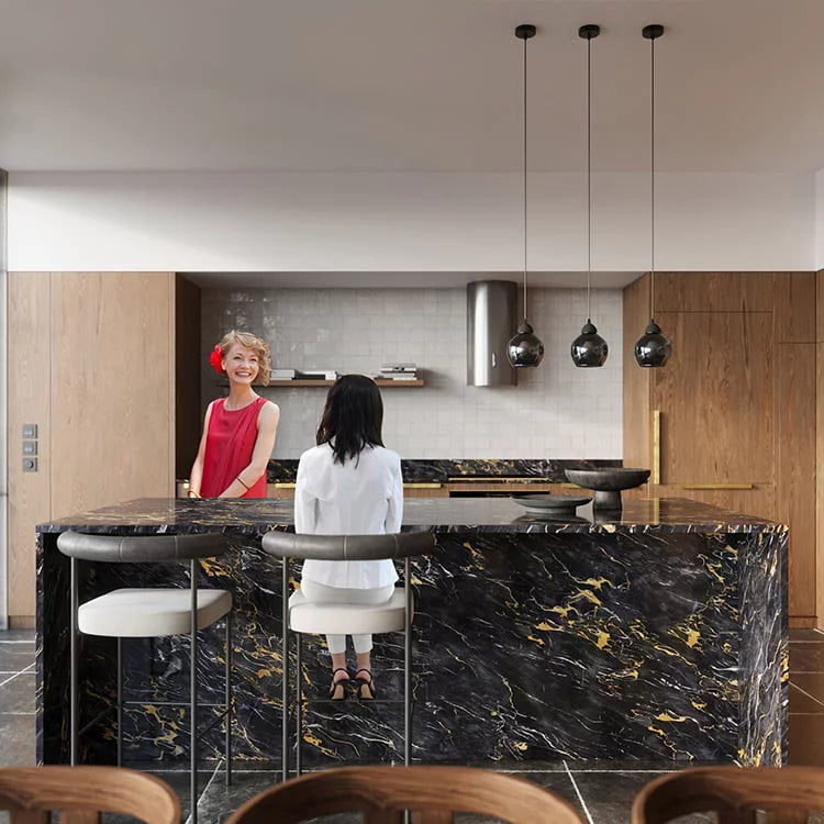 Modern 3-Light Black Chandelier | Glass Ceiling Light | Steel Frame