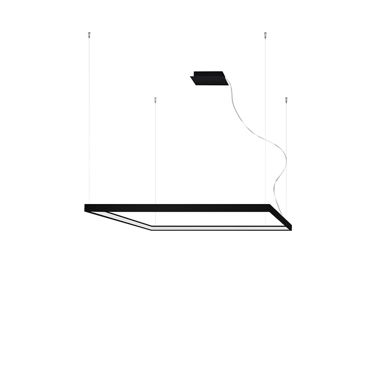 Modern LED Ceiling Light 70W | Black Aluminium Pendant | Contemporary Square Design 3000K Warm White