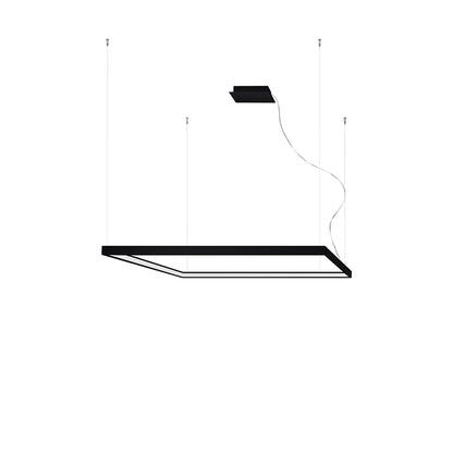Modern LED Ceiling Light 70W | Black Aluminium Pendant | Contemporary Square Design 3000K Warm White