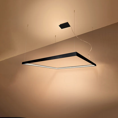 Modern LED Ceiling Light 70W | Black Aluminium Pendant | Contemporary Square Design 3000K Warm White