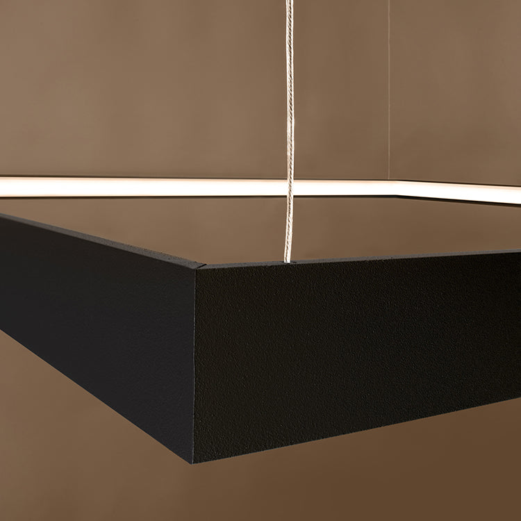 Modern LED Ceiling Light 70W | Black Aluminium Pendant | Contemporary Square Design 3000K Warm White