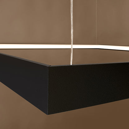 Modern LED Ceiling Light 70W | Black Aluminium Pendant | Contemporary Square Design 3000K Warm White