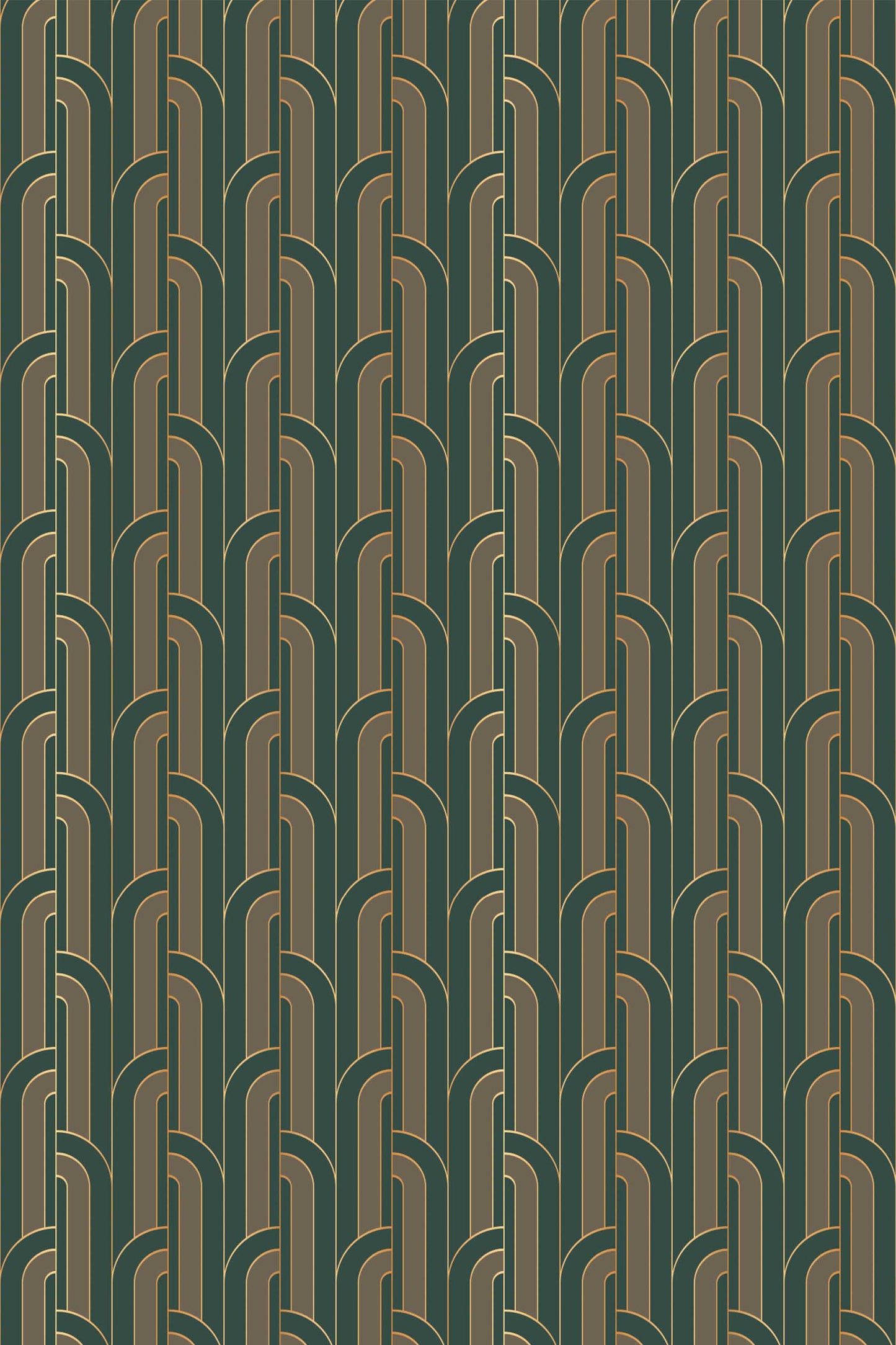 Deco Green Wallpaper | Art Deco Geometric Design | Elegant Modern Wall Mural