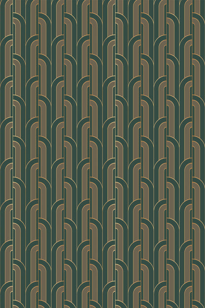 Deco Green Wallpaper | Art Deco Geometric Design | Elegant Modern Wall Mural