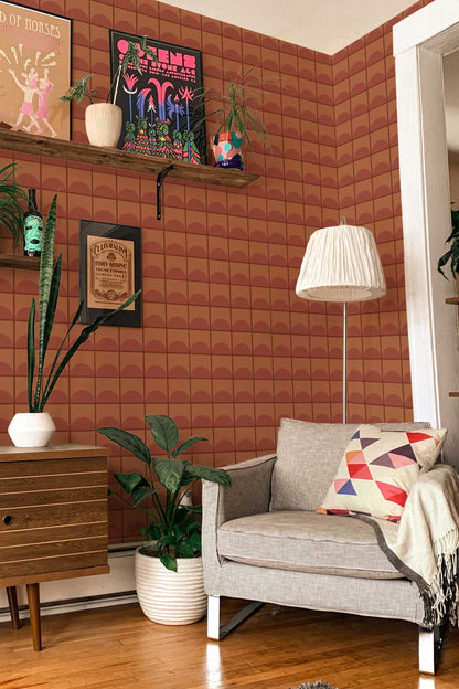 Copper Colour Mood Wallpaper | Modern Metallic Design | Luxury Industrial Wall Mural