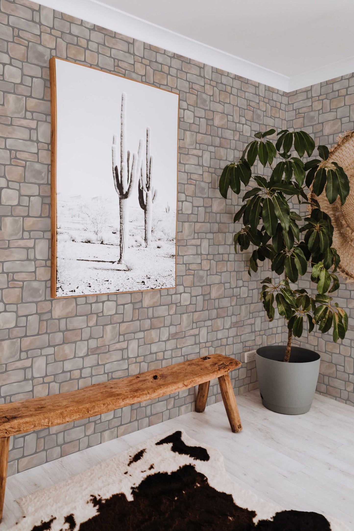 Grey Aged Brick Wallpaper | Vintage Industrial Loft Style | Realistic Textured Wall Mural