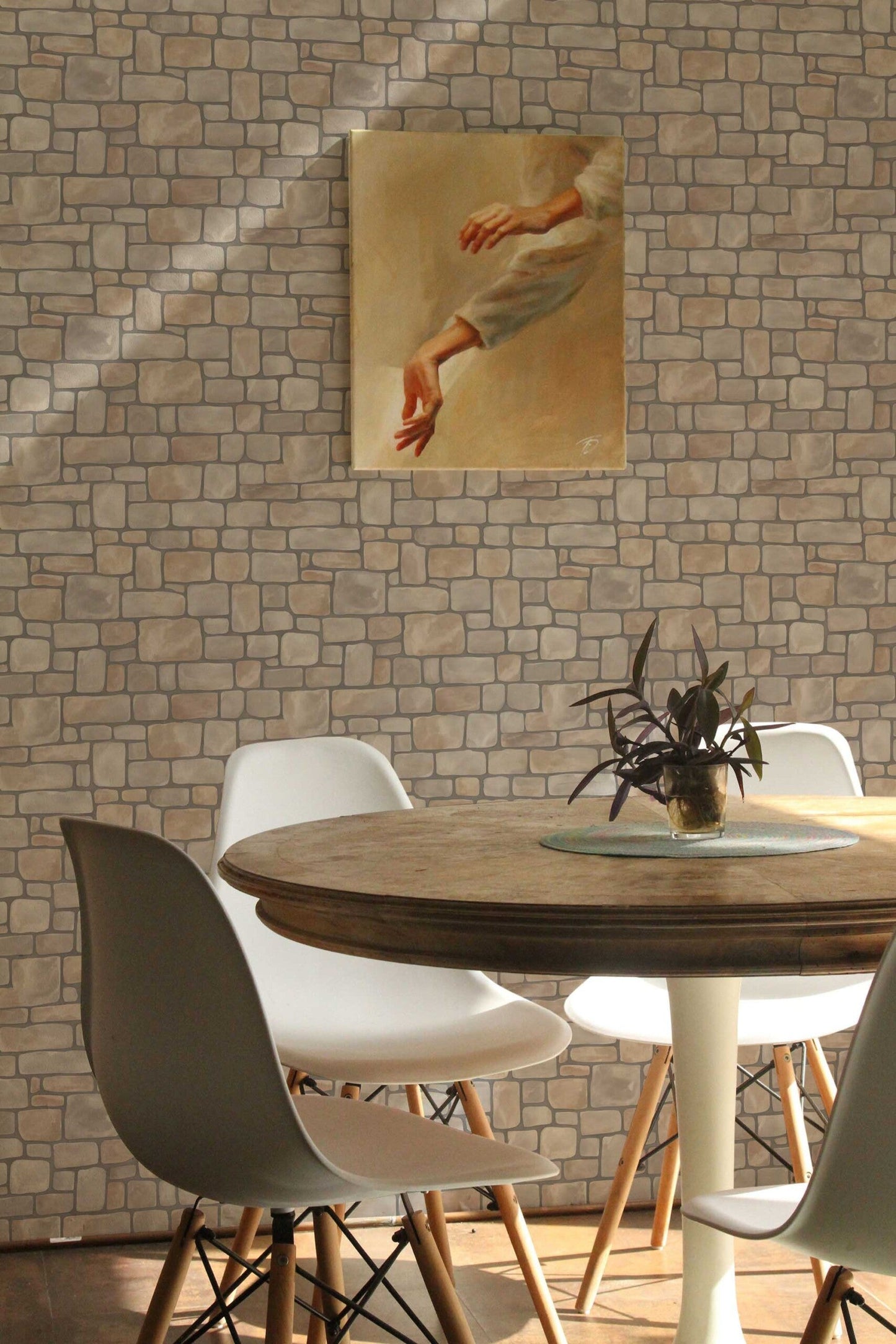 Grey Aged Brick Wallpaper | Vintage Industrial Loft Style | Realistic Textured Wall Mural