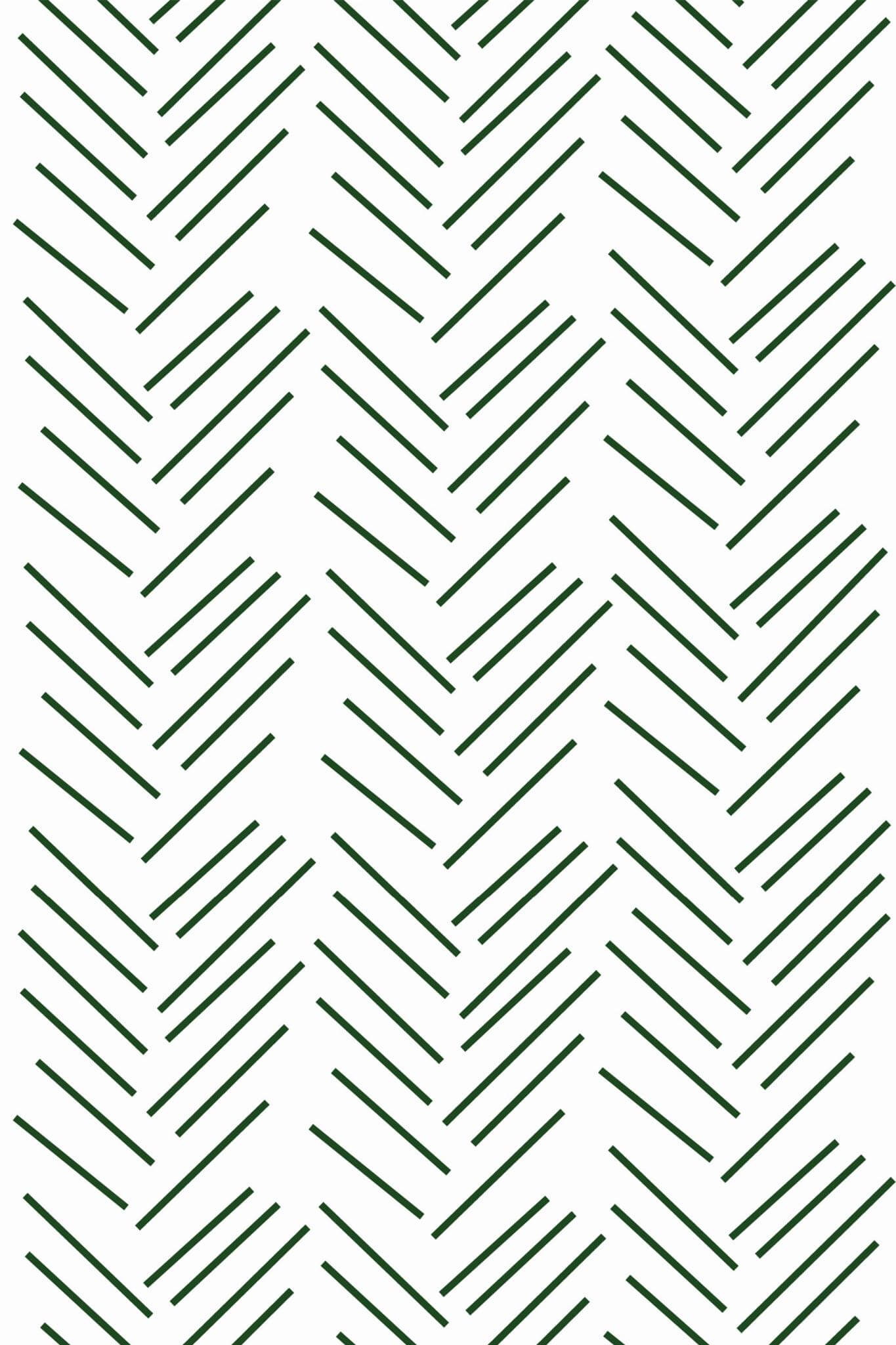 Green Herringbone Wallpaper | Modern Scandinavian Design | Realistic Textured Wall Mural
