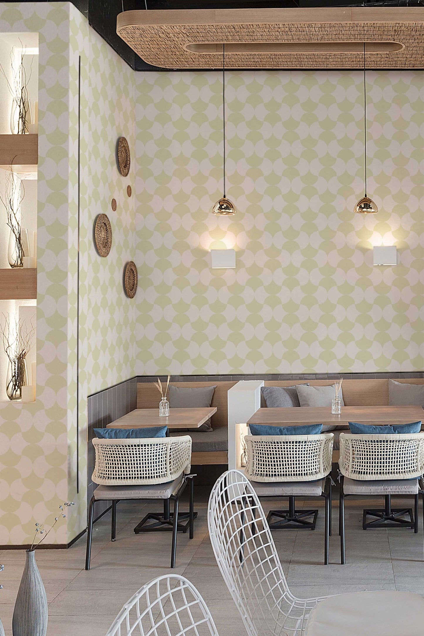 Cozy Coffee Shop Classic Wallpaper | Warm Vintage Café Design | Rustic Textured Wall Mural