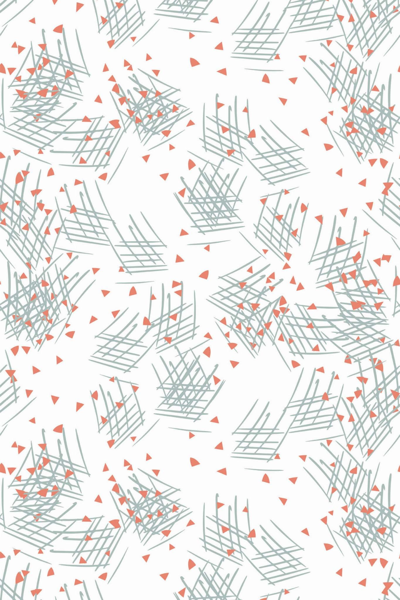 Orange & Green Abstract Wallpaper | Modern Artistic Design | Contemporary Geometric Wall Mural