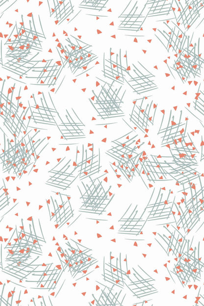 Orange & Green Abstract Wallpaper | Modern Artistic Design | Contemporary Geometric Wall Mural