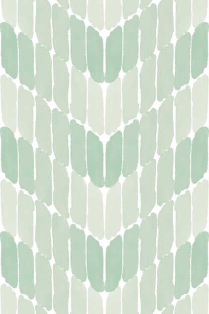 Paintstrokes in Green Wallpaper | Modern Abstract Design | Elegant Artistic Wall Mural