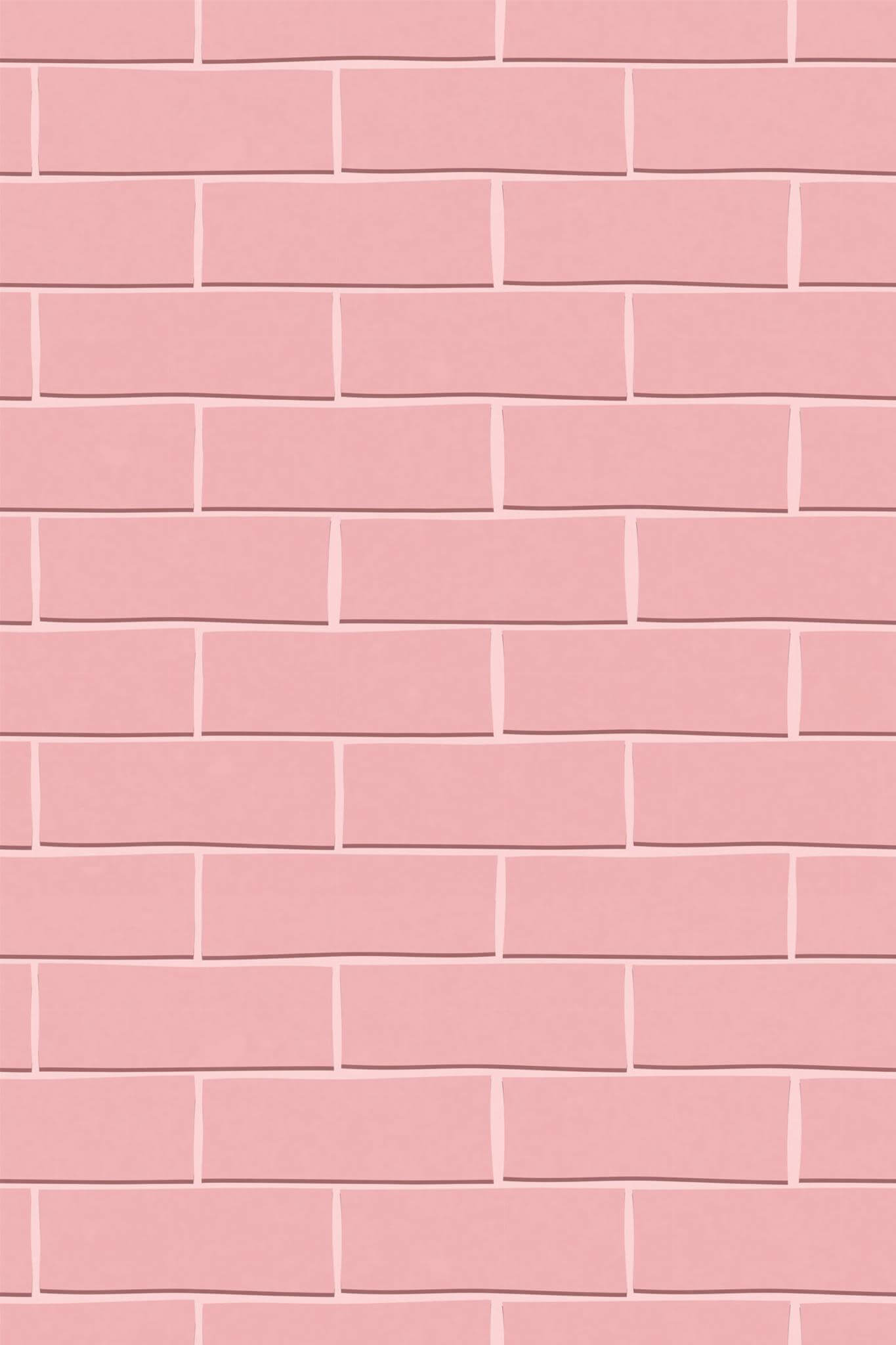 Pink Brick Wallpaper | Modern Industrial Loft Style | Realistic Textured Wall Mural