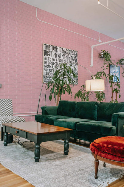 Pink Brick Wallpaper | Modern Industrial Loft Style | Realistic Textured Wall Mural