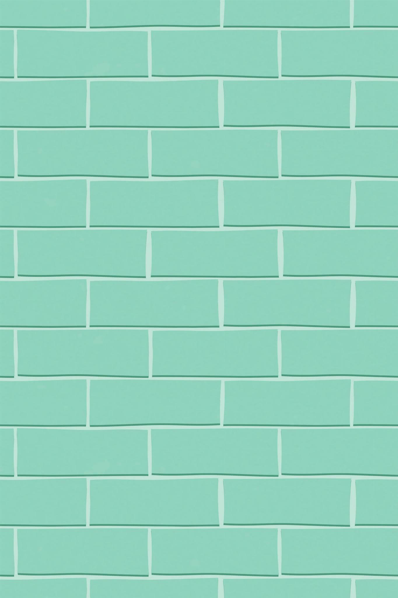 Turquoise Brick Wallpaper | Modern Scandinavian Style | Realistic Textured Wall Mural