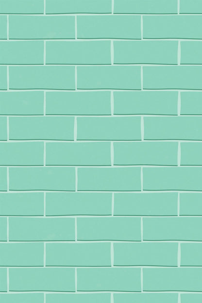 Turquoise Brick Wallpaper | Modern Scandinavian Style | Realistic Textured Wall Mural