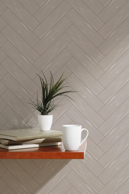 Wood Herringbone Wallpaper | Modern Scandinavian Design | Realistic Parquet Wall Mural